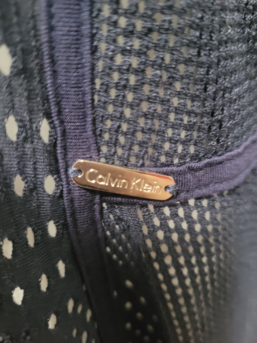 Calvin Klein Navy Blue Open Knit Swim Cover-Up - Picture 5 of 6